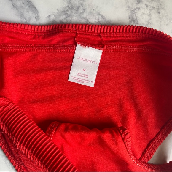 Xhilaration Cheeky Red Textured Ribbed Swim Bottoms - Picture 6 of 7